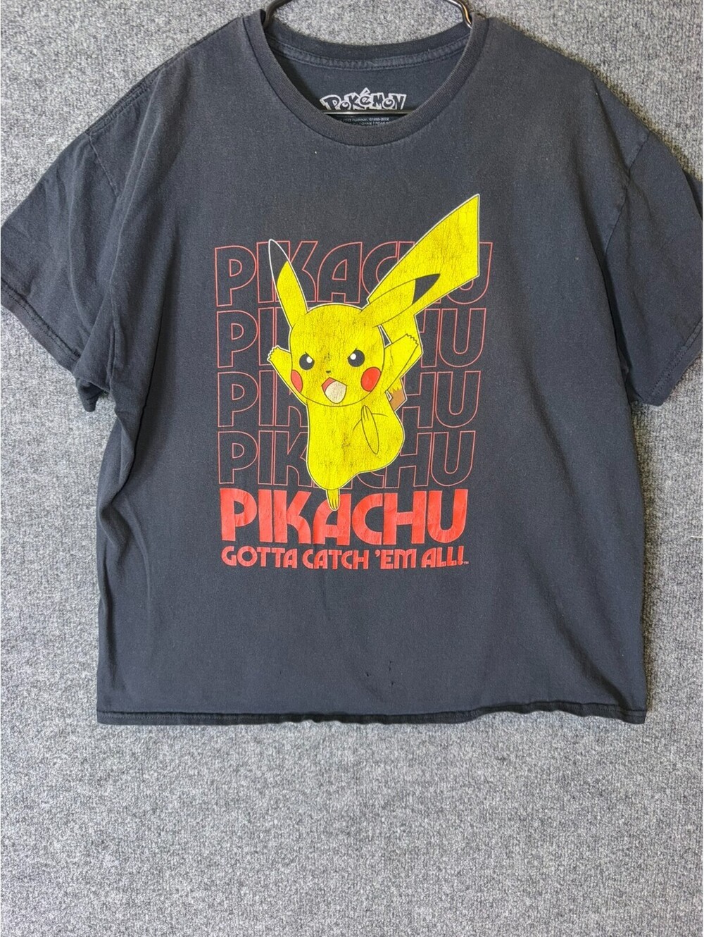 Pokemon Pikachu Shirt Mens XL Black Graphic Tee Gotta Catch Em All Anime